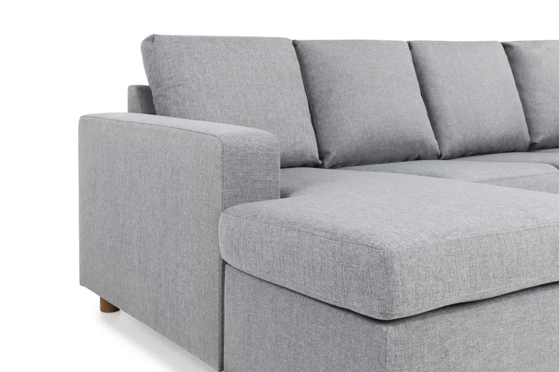 Crazy 4-seters Høyrevendt U-formet Large Sofa med Divan og Sjeselong i Stoff - Grå - Møbler - Sofaer - U-sofa