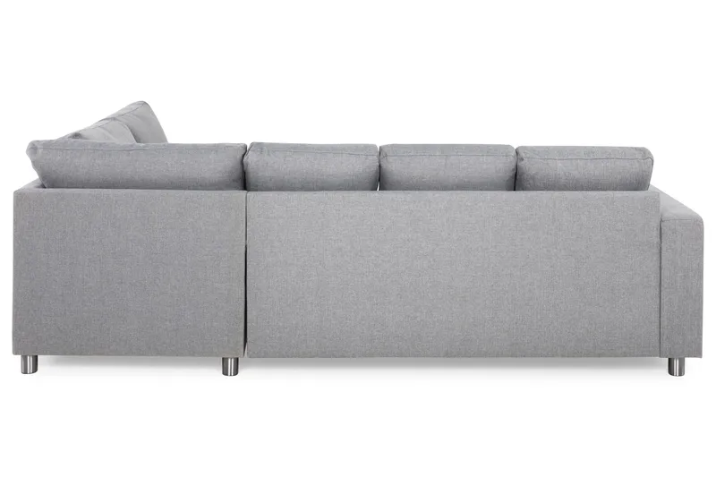 Crazy 4-seters Høyrevendt U-formet Large Sofa med Divan og Sjeselong i Stoff - Grå - Møbler - Sofaer - U-sofa