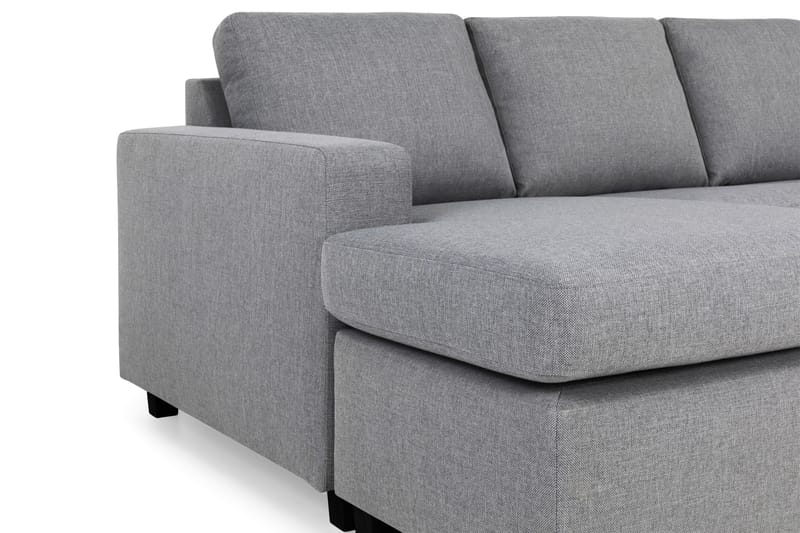 Crazy 4-seters Høyrevendt U-formet Large Sofa med Divan og Sjeselong i Stoff - Grå - Møbler - Sofaer - U-sofa