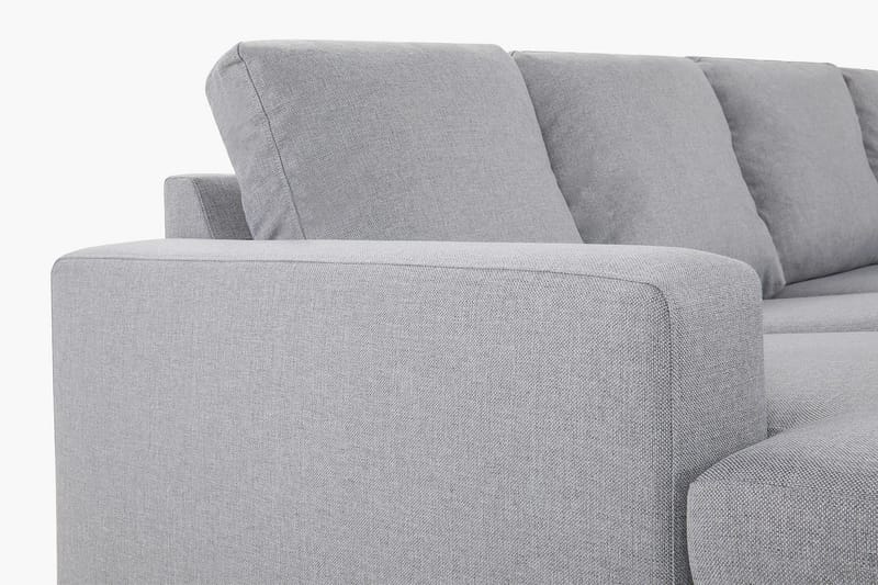 Crazy 4-seters Høyrevendt U-formet Large Sofa med Divan og Sjeselong i Stoff - Grå - Møbler - Sofaer - U-sofa