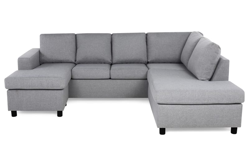 Crazy 4-seters Høyrevendt U-formet Large Sofa med Divan og Sjeselong i Stoff - Grå - Møbler - Sofaer - U-sofa