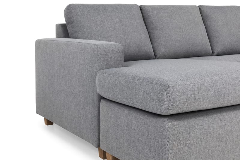 Crazy 4-seters Høyrevendt U-formet Large Sofa med Divan og Sjeselong i Stoff - Grå - Møbler - Sofaer - U-sofa