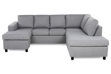 Crazy 4-seters Høyrevendt U-formet Large Sofa med Divan og Sjeselong i Stoff