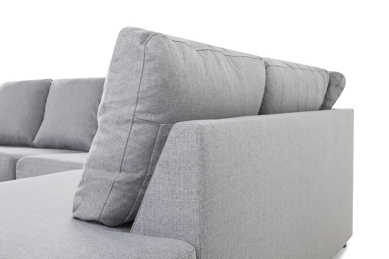 Crazy 4-seters Høyrevendt U-formet Large Sofa med Divan og Sjeselong i Stoff - Grå - Møbler - Sofaer - U-sofa