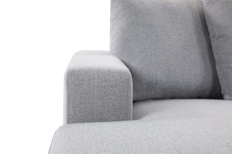 Crazy 4-seters Høyrevendt U-formet Large Sofa med Divan og Sjeselong i Stoff inkl. Pynteputer - Grå - Møbler - Sofaer - U-sofa