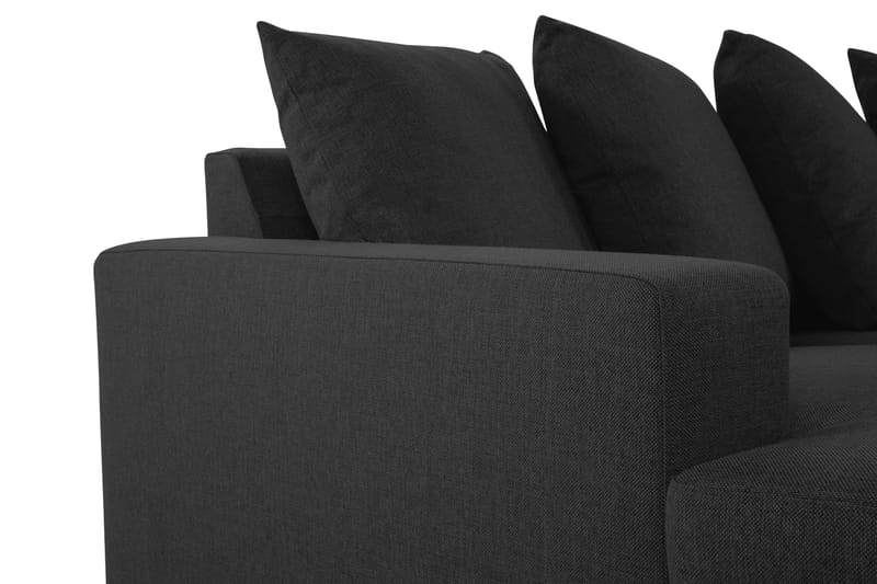 Crazy 4-seters Høyrevendt U-formet Large Sofa med Divan og Sjeselong i Stoff inkl. Pynteputer - Antrasitt - Møbler - Sofaer - U-sofa
