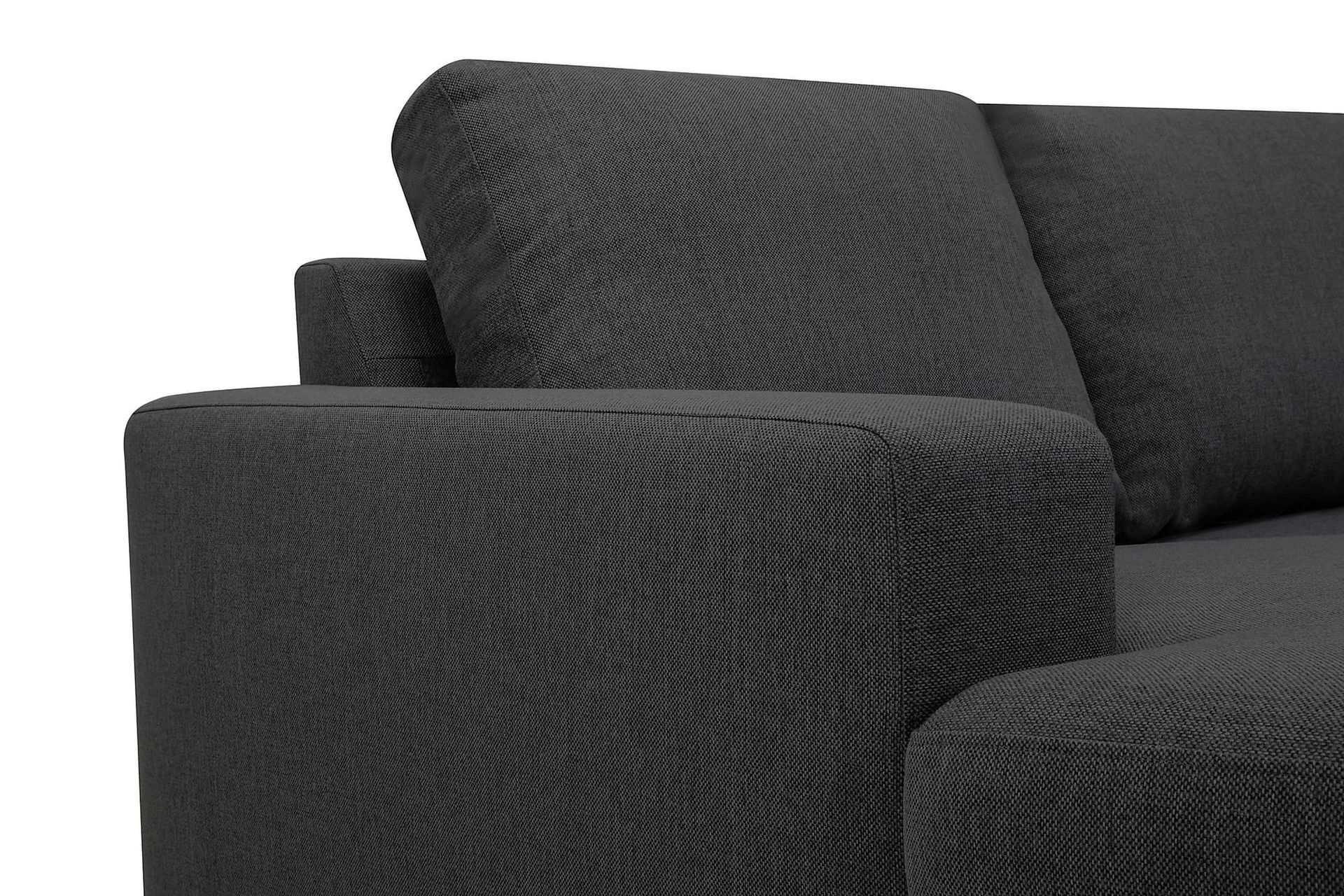 Crazy 4-seters Høyrevendt U-formet Large Sofa med Divan og Sjeselong i Stoff - Mørk grå - Møbler - Sofaer - U-sofa