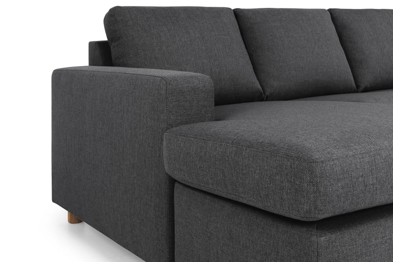 Crazy 4-seters Høyrevendt U-formet Large Sofa med Divan og Sjeselong i Stoff - Mørk grå - Møbler - Sofaer - U-sofa