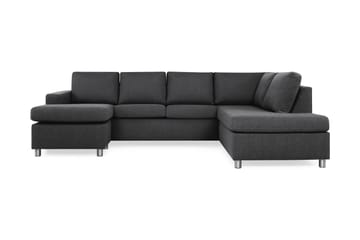 Crazy 4-seters Høyrevendt U-formet Large Sofa med Divan og Sjeselong i Stoff