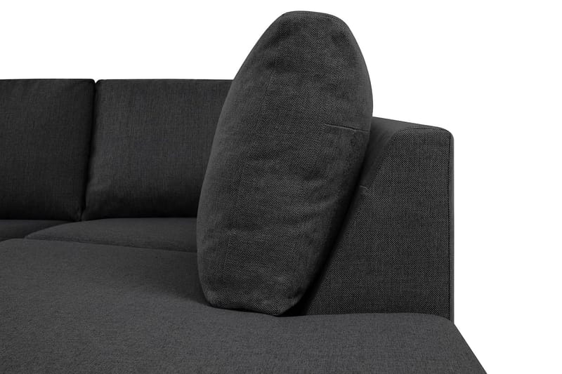 Crazy 4-seters Høyrevendt U-formet Large Sofa med Divan og Sjeselong i Stoff - Mørk grå - Møbler - Sofaer - U-sofa