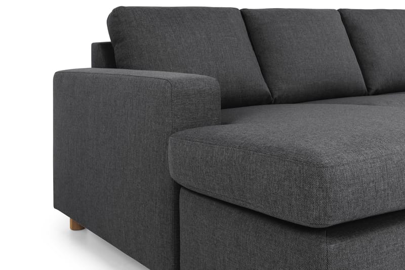 Crazy 4-seters Høyrevendt U-formet Large Sofa med Divan og Sjeselong i Stoff - Mørk grå - Møbler - Sofaer - U-sofa