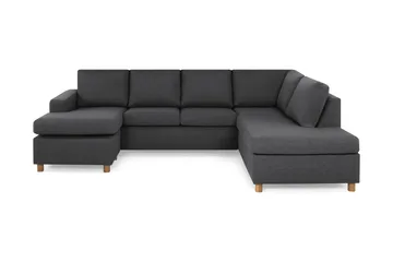 Crazy 4-seters Høyrevendt U-formet Large Sofa med Divan og Sjeselong i Stoff