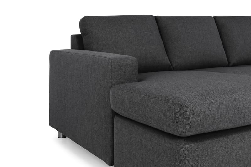 Crazy 4-seters Høyrevendt U-formet Large Sofa med Divan og Sjeselong i Stoff - Mørk grå - Møbler - Sofaer - U-sofa