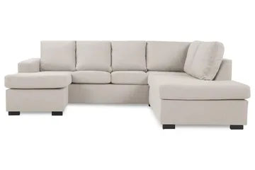 Crazy 4-seters Høyrevendt U-formet Small Sofa med Divan og Sjeselong i Stoff