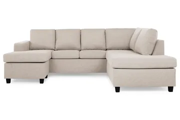 Crazy 4-seters Høyrevendt U-formet Small Sofa med Divan og Sjeselong i Stoff