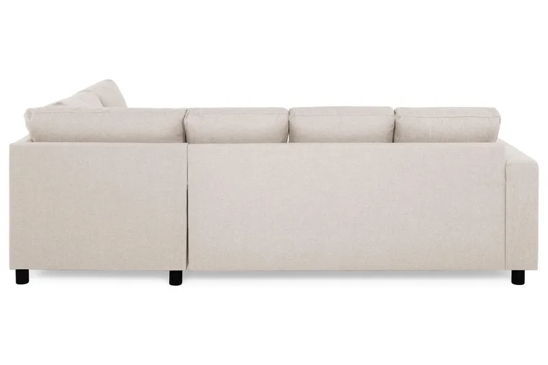Crazy 4-seters Høyrevendt U-formet Small Sofa med Divan og Sjeselong i Stoff - Beige - Møbler - Sofaer - U-sofa