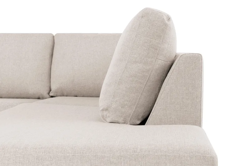 Crazy 4-seters Høyrevendt U-formet Small Sofa med Divan og Sjeselong i Stoff - Beige - Møbler - Sofaer - U-sofa