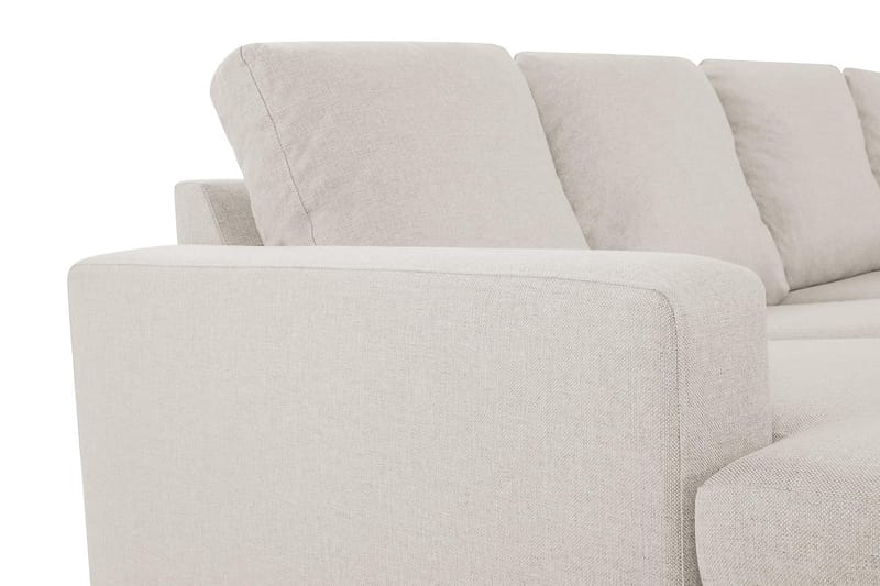 Crazy 4-seters Høyrevendt U-formet Small Sofa med Divan og Sjeselong i Stoff - Beige - Møbler - Sofaer - U-sofa