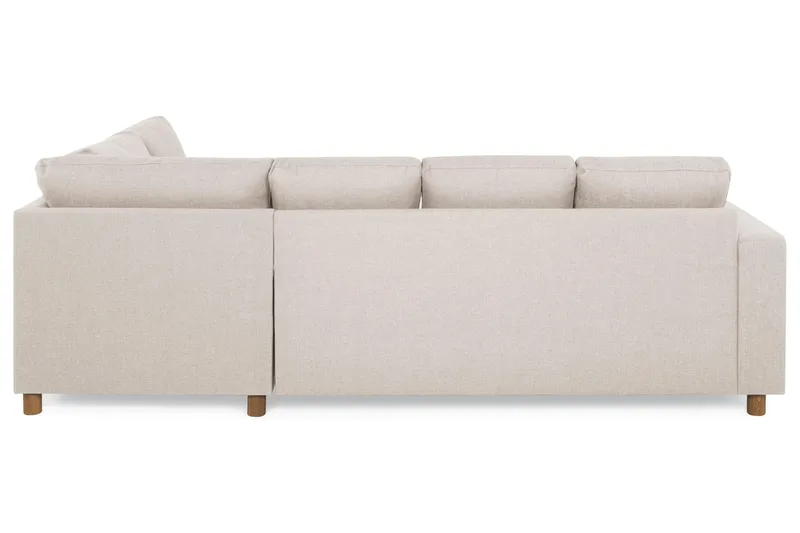 Crazy 4-seters Høyrevendt U-formet Small Sofa med Divan og Sjeselong i Stoff - Beige - Møbler - Sofaer - U-sofa