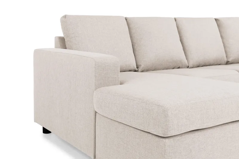 Crazy 4-seters Høyrevendt U-formet Small Sofa med Divan og Sjeselong i Stoff - Beige - Møbler - Sofaer - U-sofa