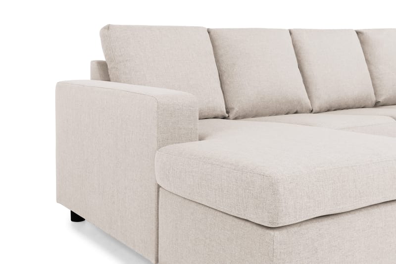 Crazy 4-seters Høyrevendt U-formet Small Sofa med Divan og Sjeselong i Stoff - Beige - Møbler - Sofaer - U-sofa