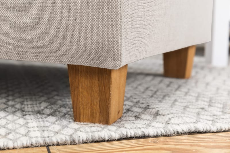 Crazy 4-seters Høyrevendt U-formet Small Sofa med Divan og Sjeselong i Stoff - Beige - Møbler - Sofaer - U-sofa