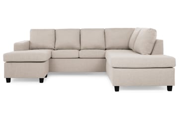 Crazy 4-seters Høyrevendt U-formet Small Sofa med Divan og Sjeselong i Stoff