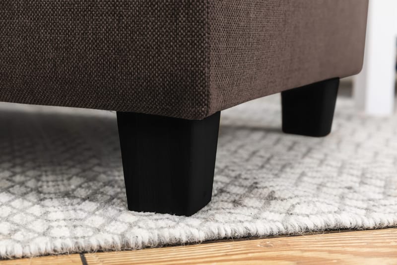 Crazy 4-seters Høyrevendt U-formet Small Sofa med Divan og Sjeselong i Stoff - Brun - Møbler - Sofaer - U-sofa