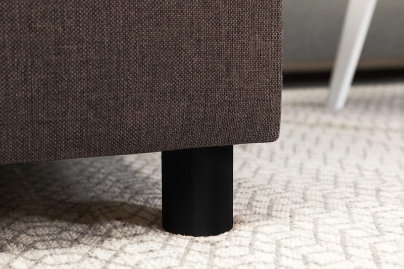 Crazy 4-seters Høyrevendt U-formet Small Sofa med Divan og Sjeselong i Stoff - Brun - Møbler - Sofaer - U-sofa