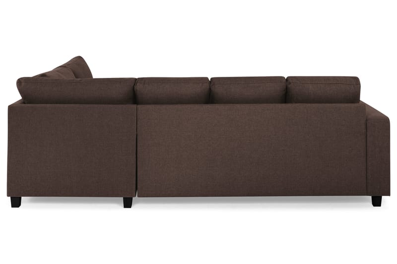 Crazy 4-seters Høyrevendt U-formet Small Sofa med Divan og Sjeselong i Stoff - Brun - Møbler - Sofaer - U-sofa