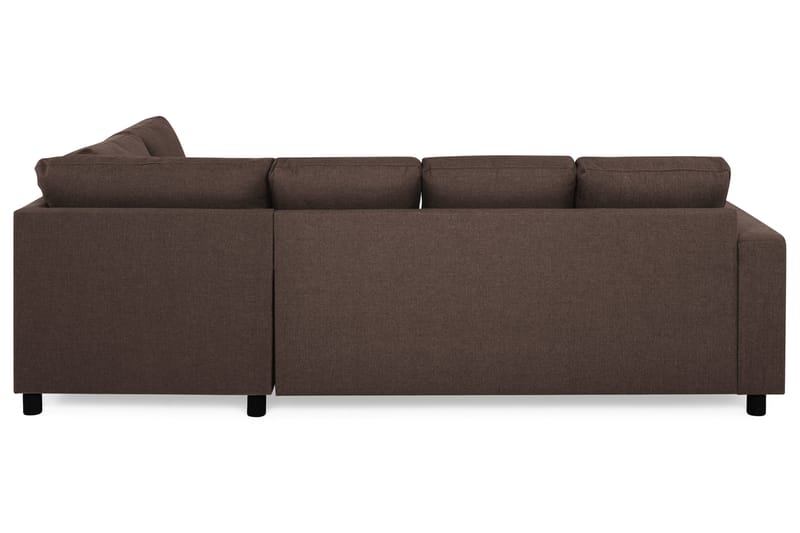 Crazy 4-seters Høyrevendt U-formet Small Sofa med Divan og Sjeselong i Stoff - Brun - Møbler - Sofaer - U-sofa