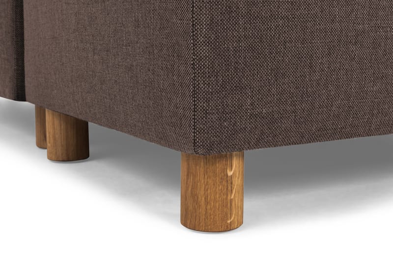 Crazy 4-seters Høyrevendt U-formet Small Sofa med Divan og Sjeselong i Stoff - Brun - Møbler - Sofaer - U-sofa