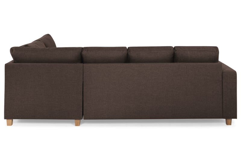 Crazy 4-seters Høyrevendt U-formet Small Sofa med Divan og Sjeselong i Stoff - Brun - Møbler - Sofaer - U-sofa