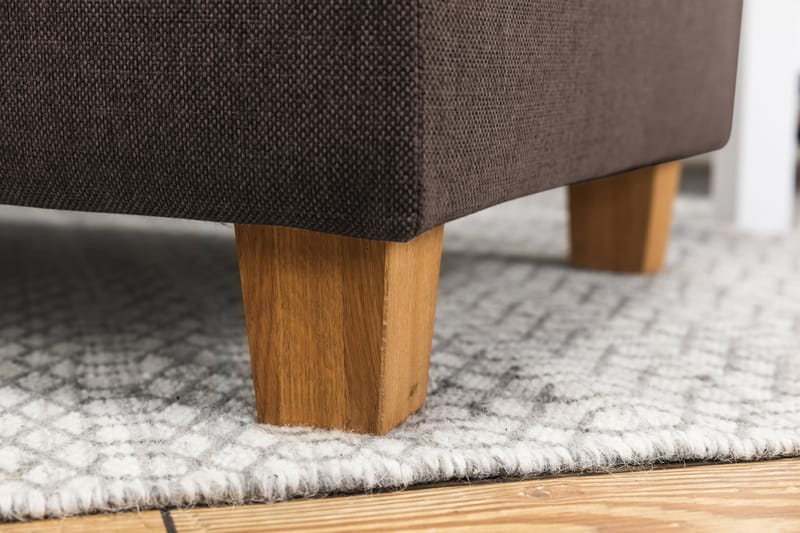 Crazy 4-seters Høyrevendt U-formet Small Sofa med Divan og Sjeselong i Stoff - Brun - Møbler - Sofaer - U-sofa