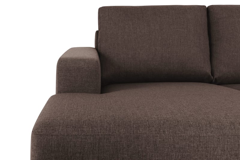 Crazy 4-seters Høyrevendt U-formet Small Sofa med Divan og Sjeselong i Stoff - Brun - Møbler - Sofaer - U-sofa