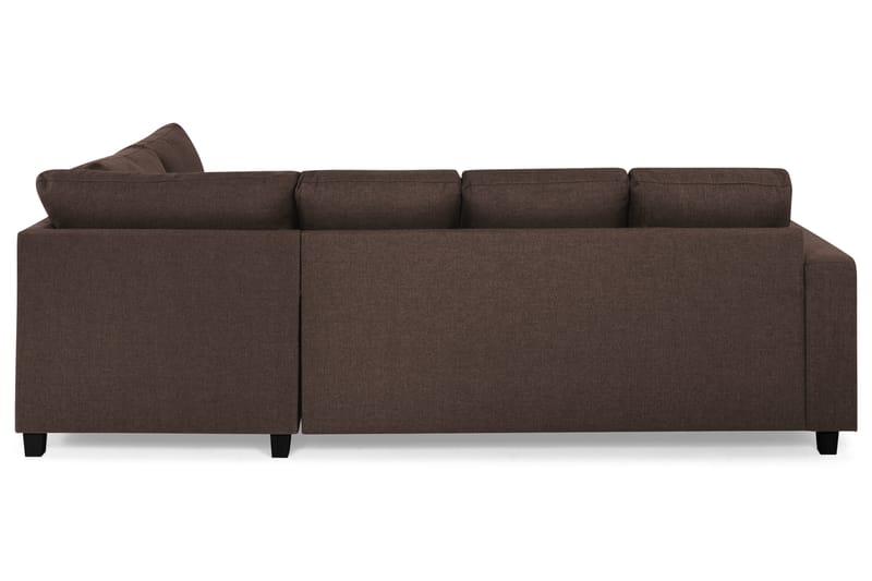 Crazy 4-seters Høyrevendt U-formet Small Sofa med Divan og Sjeselong i Stoff - Brun - Møbler - Sofaer - U-sofa