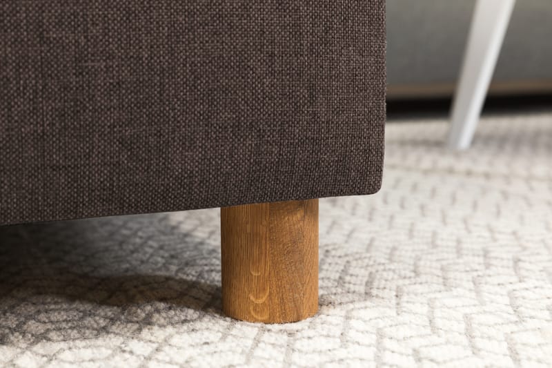 Crazy 4-seters Høyrevendt U-formet Small Sofa med Divan og Sjeselong i Stoff - Brun - Møbler - Sofaer - U-sofa