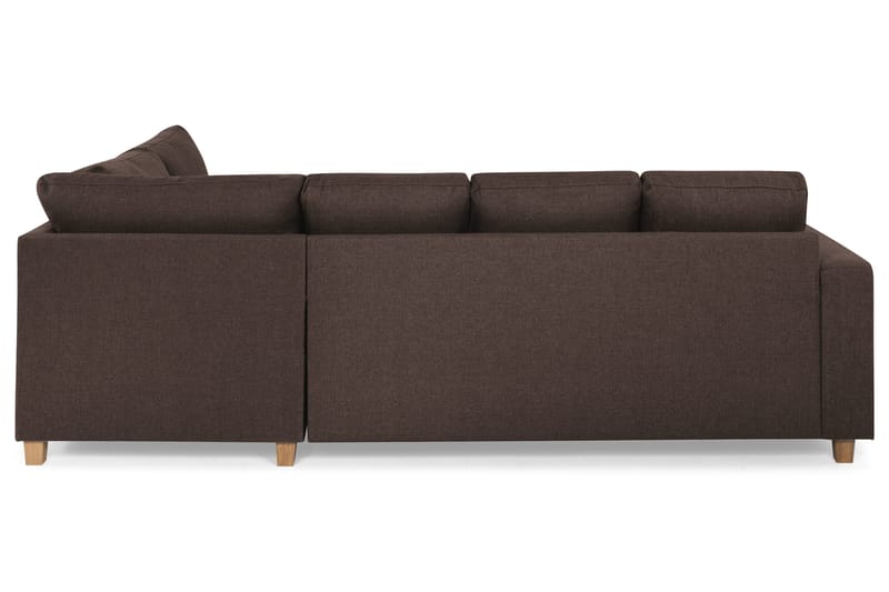 Crazy 4-seters Høyrevendt U-formet Small Sofa med Divan og Sjeselong i Stoff - Brun - Møbler - Sofaer - U-sofa
