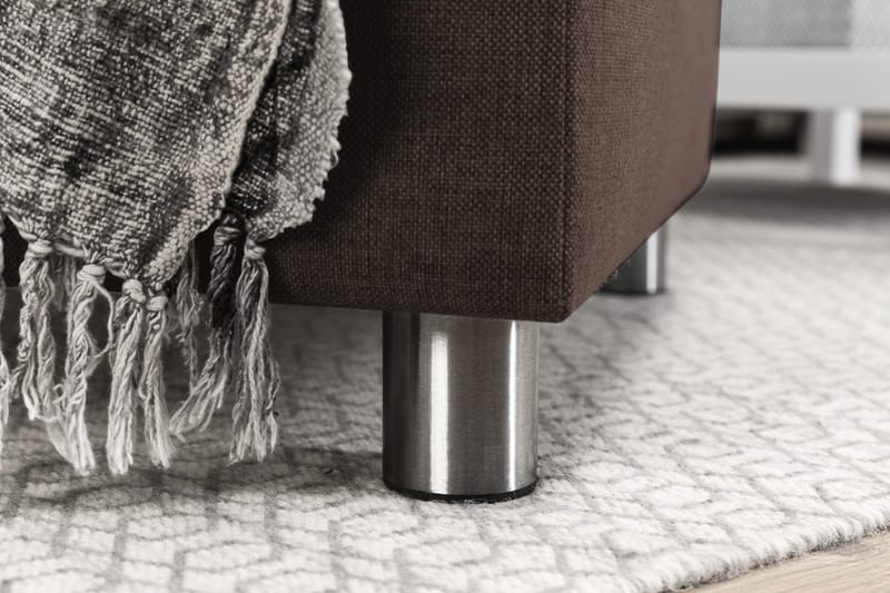 Crazy 4-seters Høyrevendt U-formet Small Sofa med Divan og Sjeselong i Stoff - Brun - Møbler - Sofaer - U-sofa