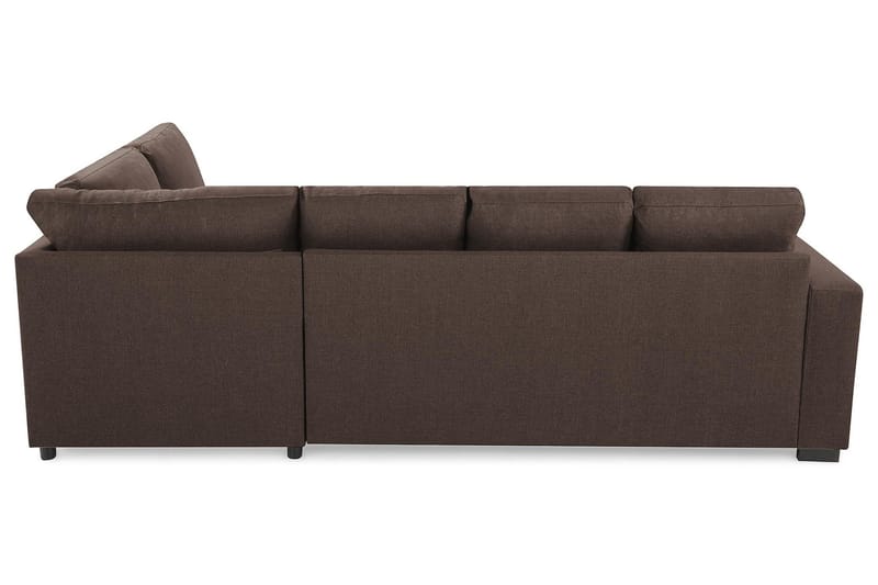Crazy 4-seters Høyrevendt U-formet Small Sofa med Divan og Sjeselong i Stoff - Brun - Møbler - Sofaer - U-sofa