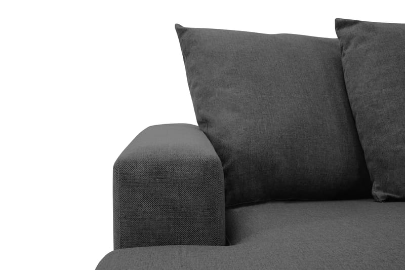 Crazy 4-seters Høyrevendt U-formet Small Sofa med Divan og Sjeselong i Stoff inkl. Pynteputer - Mørk grå - Møbler - Sofaer - U-sofa