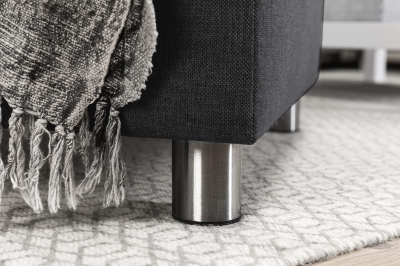 Crazy 4-seters Høyrevendt U-formet Small Sofa med Divan og Sjeselong i Stoff - Mørk grå - Møbler - Sofaer - U-sofa