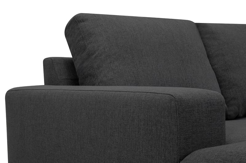 Crazy 4-seters Høyrevendt U-formet Small Sofa med Divan og Sjeselong i Stoff - Mørk grå - Møbler - Sofaer - U-sofa