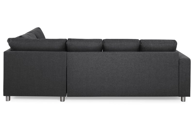 Crazy 4-seters Høyrevendt U-formet Small Sofa med Divan og Sjeselong i Stoff - Mørk grå - Møbler - Sofaer - U-sofa