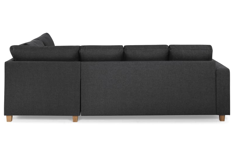 Crazy 4-seters Høyrevendt U-formet Small Sofa med Divan og Sjeselong i Stoff - Mørk grå - Møbler - Sofaer - U-sofa