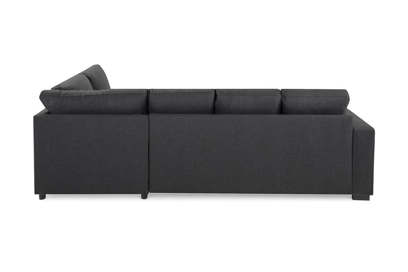 Crazy 4-seters Høyrevendt U-formet Small Sofa med Divan og Sjeselong i Stoff - Mørk grå - Møbler - Sofaer - U-sofa