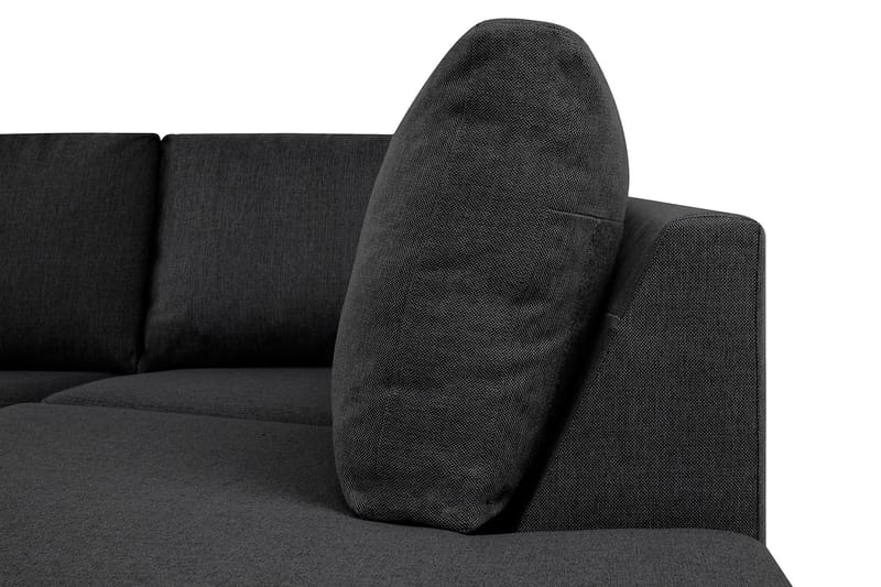 Crazy 4-seters Høyrevendt U-formet Small Sofa med Divan og Sjeselong i Stoff - Mørk grå - Møbler - Sofaer - U-sofa