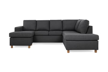 Crazy 4-seters Høyrevendt U-formet Small Sofa med Divan og Sjeselong i Stoff