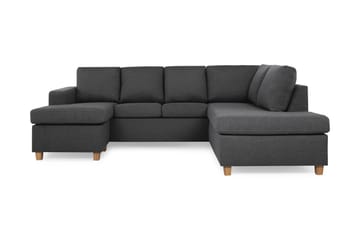 Crazy 4-seters Høyrevendt U-formet Small Sofa med Divan og Sjeselong i Stoff