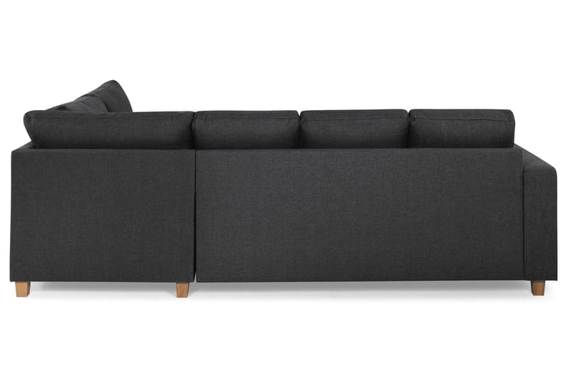 Crazy 4-seters Høyrevendt U-formet Small Sofa med Divan og Sjeselong i Stoff - Mørk grå - Møbler - Sofaer - U-sofa